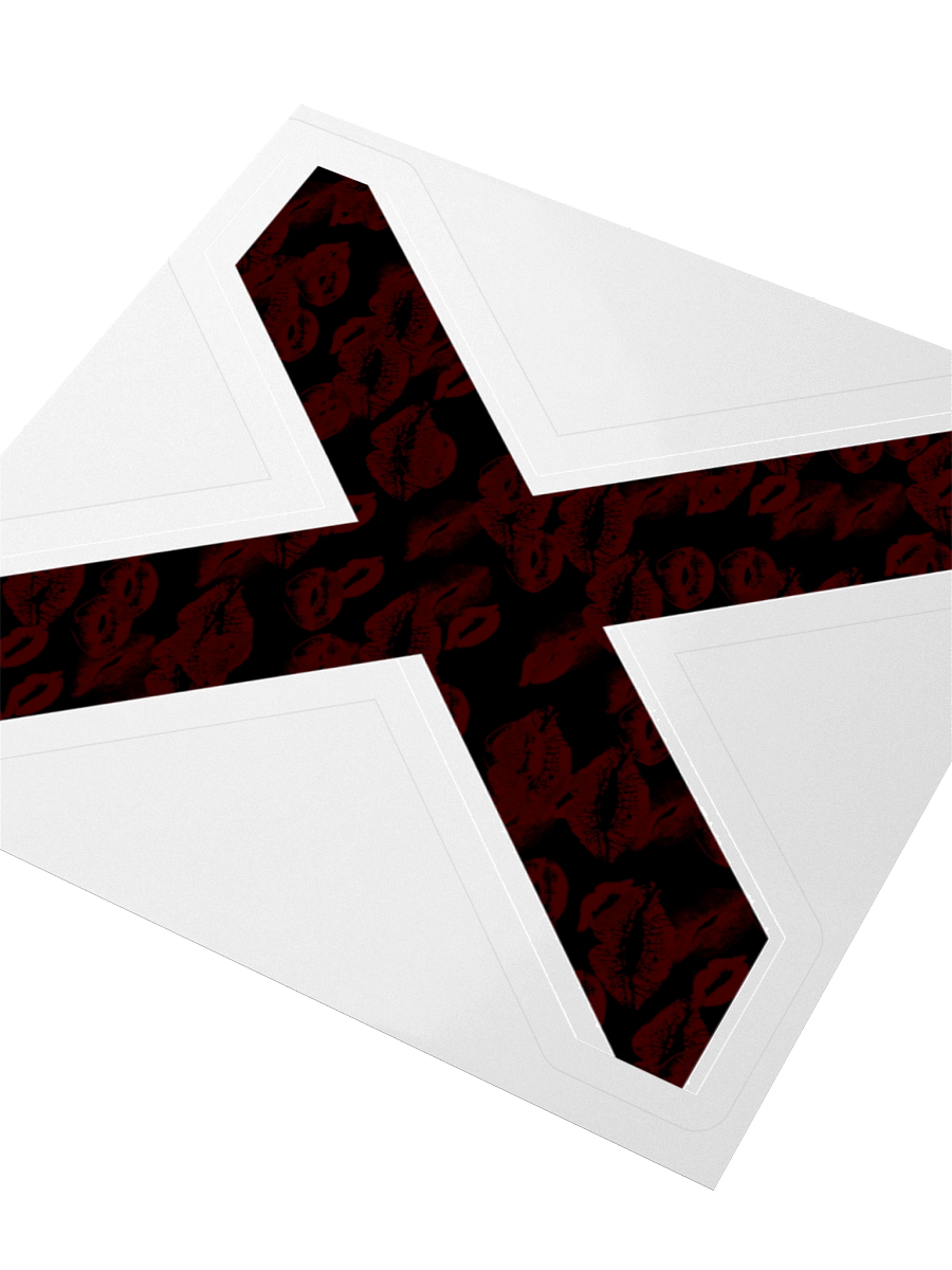 Black X Subtle Red Lipstick Kisses | Kiss-cut Sticker product image (3)