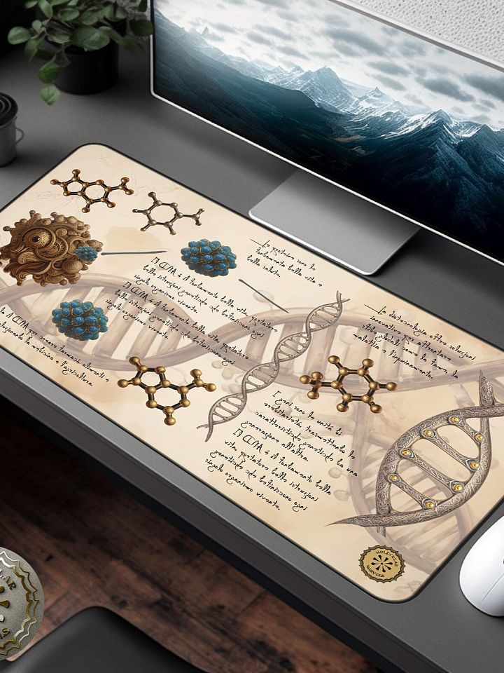 DNA Desk Mat, Science Lover Gift - molecular biology mat- biotechnology - researcher style- Science gift -science desk mat -science style product image (1)