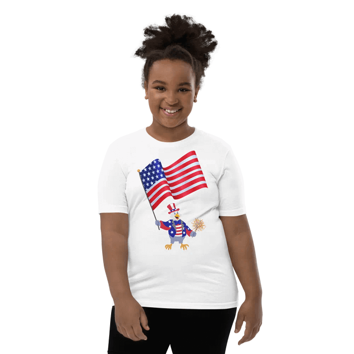 Bald Eagle Uncle Sam Waving the Flag Youth Tee product image (3)