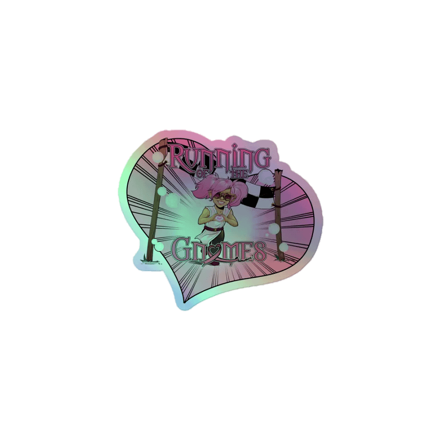 Running of the Gnomes Heart Racer- by Mischi - Holo Sticker product image (1)