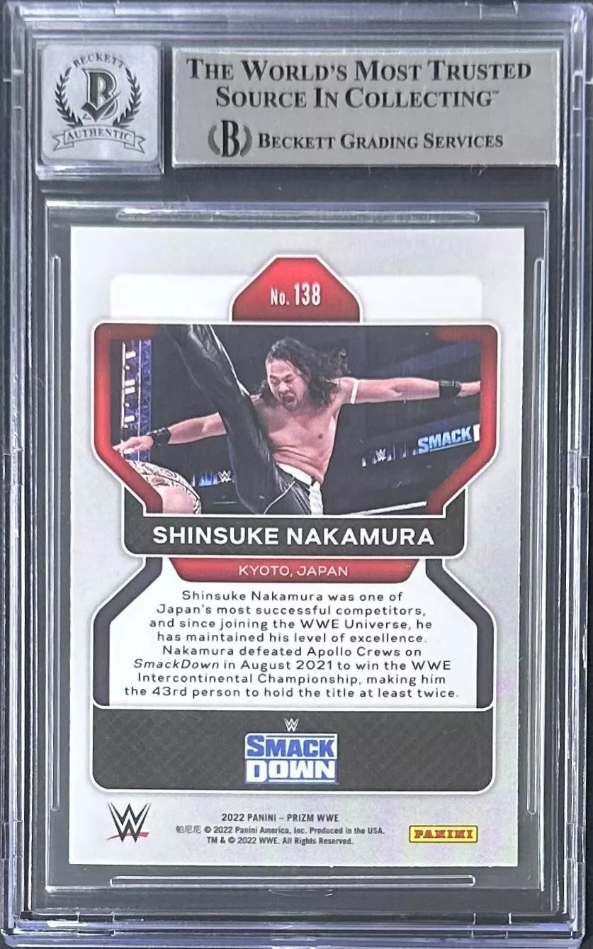 Shinsuke Nakamura Signed 2022 Panini Prizm WWE Card product image (1)