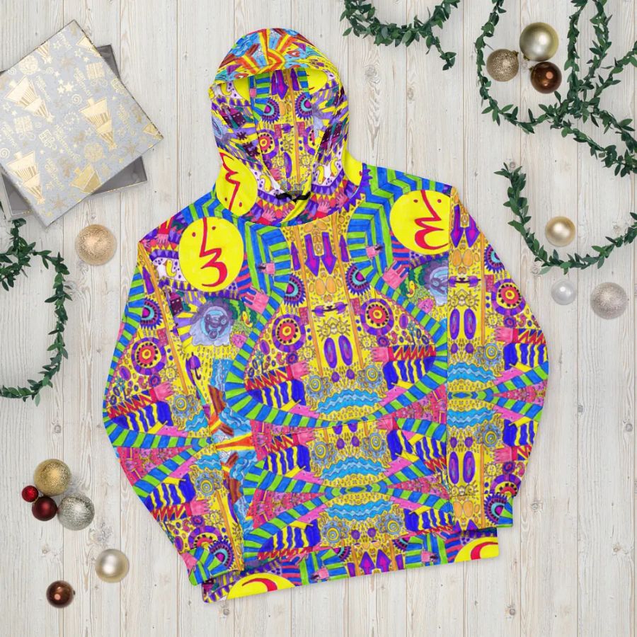 Abstract Colourful Doodles Unisex Pull Over Hoodie product image (11)
