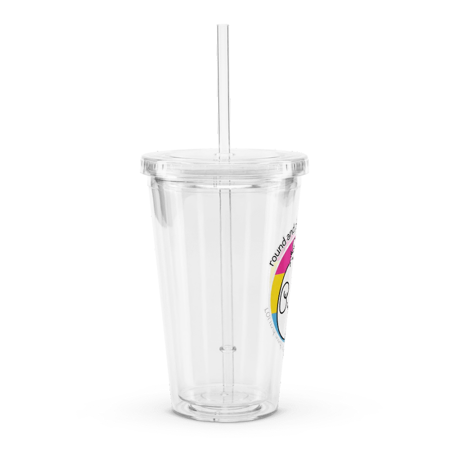 Round and Proud Manul Pansexual Version - Transparent Cup & Straw product image (3)