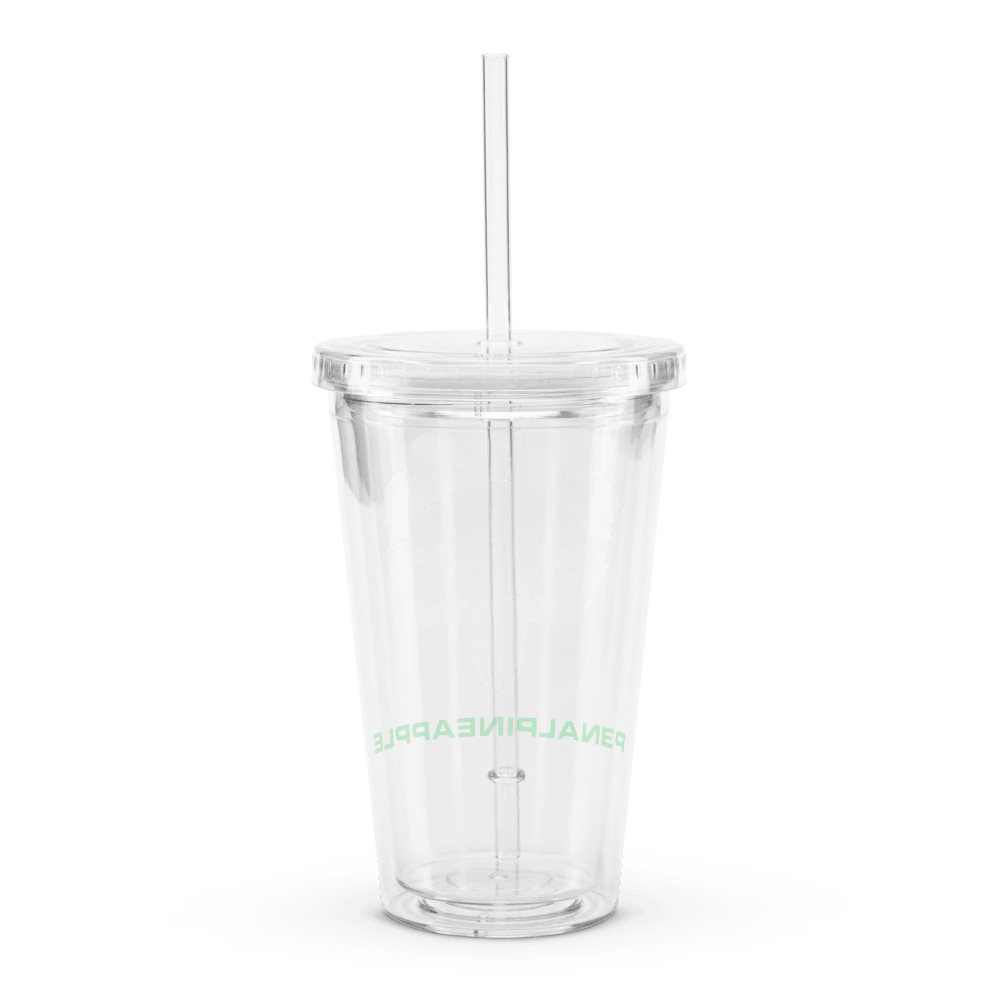 P3nAlPineapple - White Logo Double Wall Clear Plastic Tumble (16oz) product image (2)