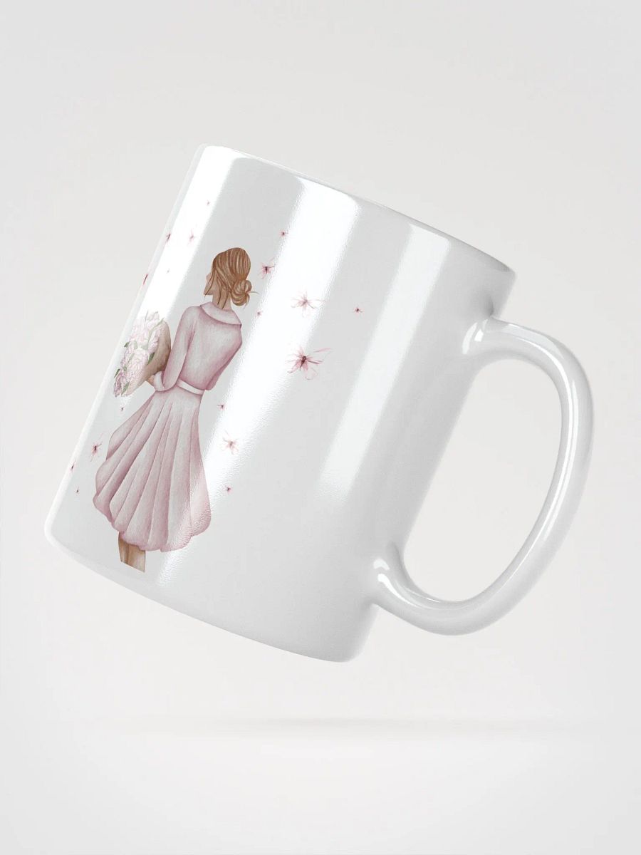 Woman Surrounded By Butterflies White Mug product image (4)
