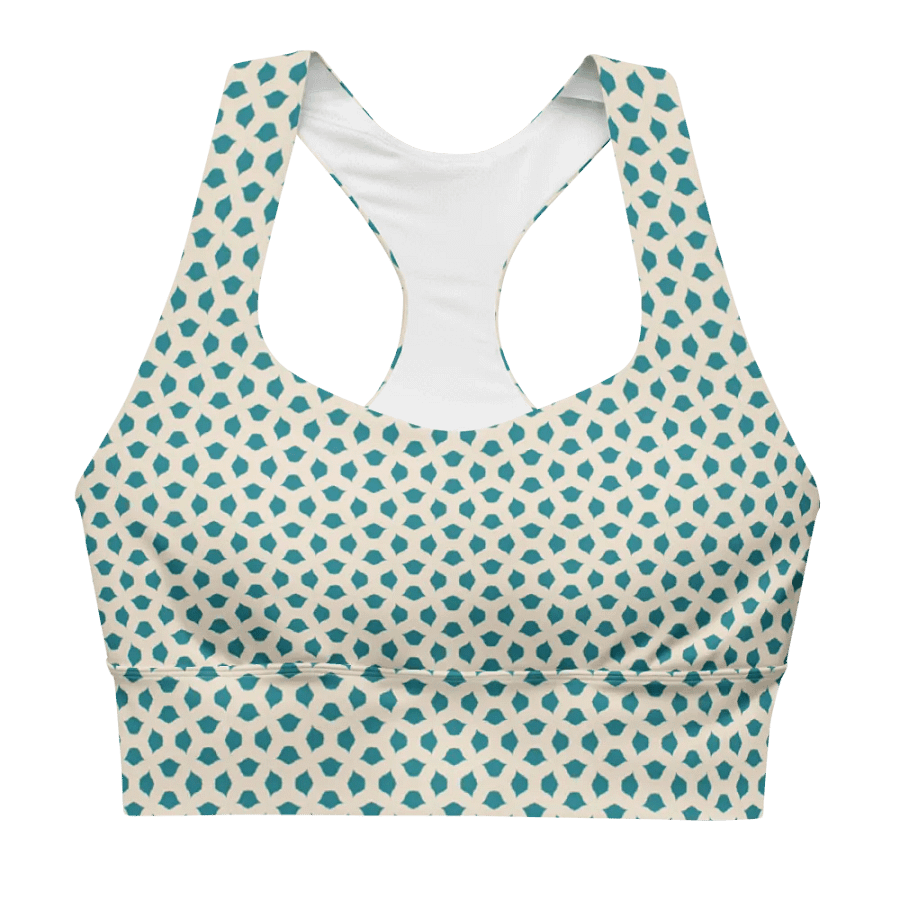Blue Leaves Longline Sports Bra product image (2)