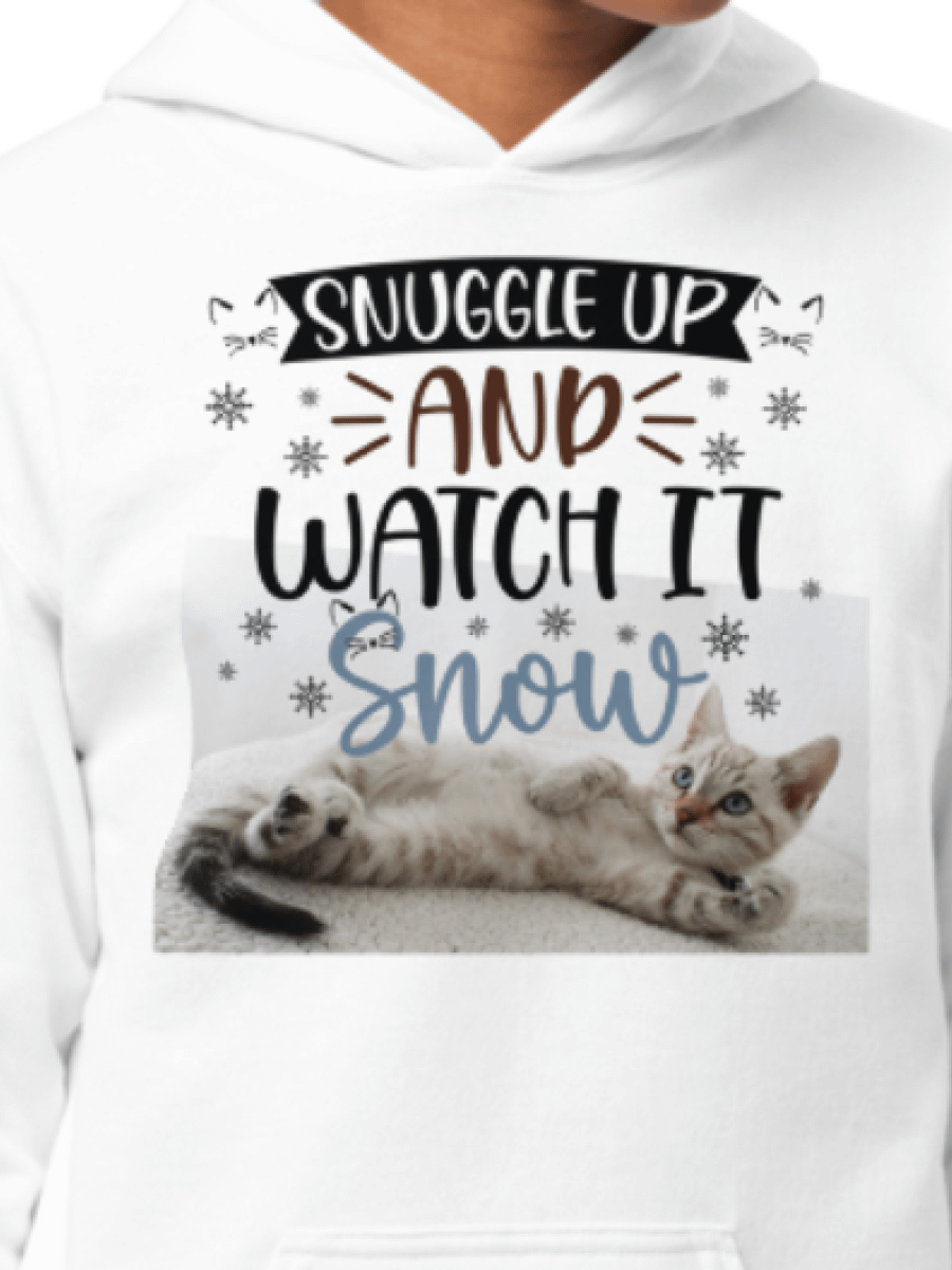 Snuggle Up and Watch It Snow Kitten Youth Pullover Hoodie product image (1)