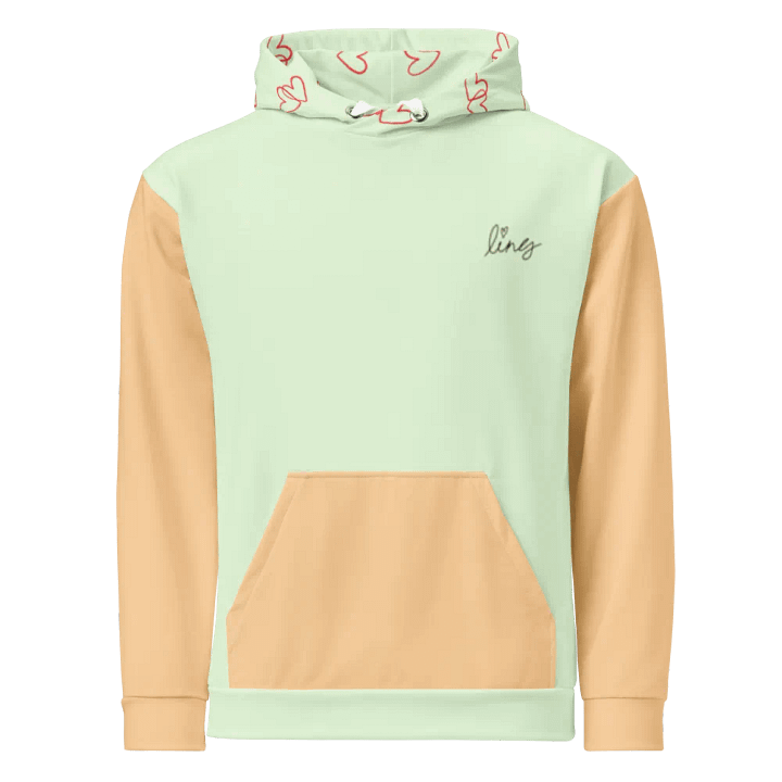 Lingling Kwong Heart Design Unisex Hoodie (Green & Brown) product image (1)