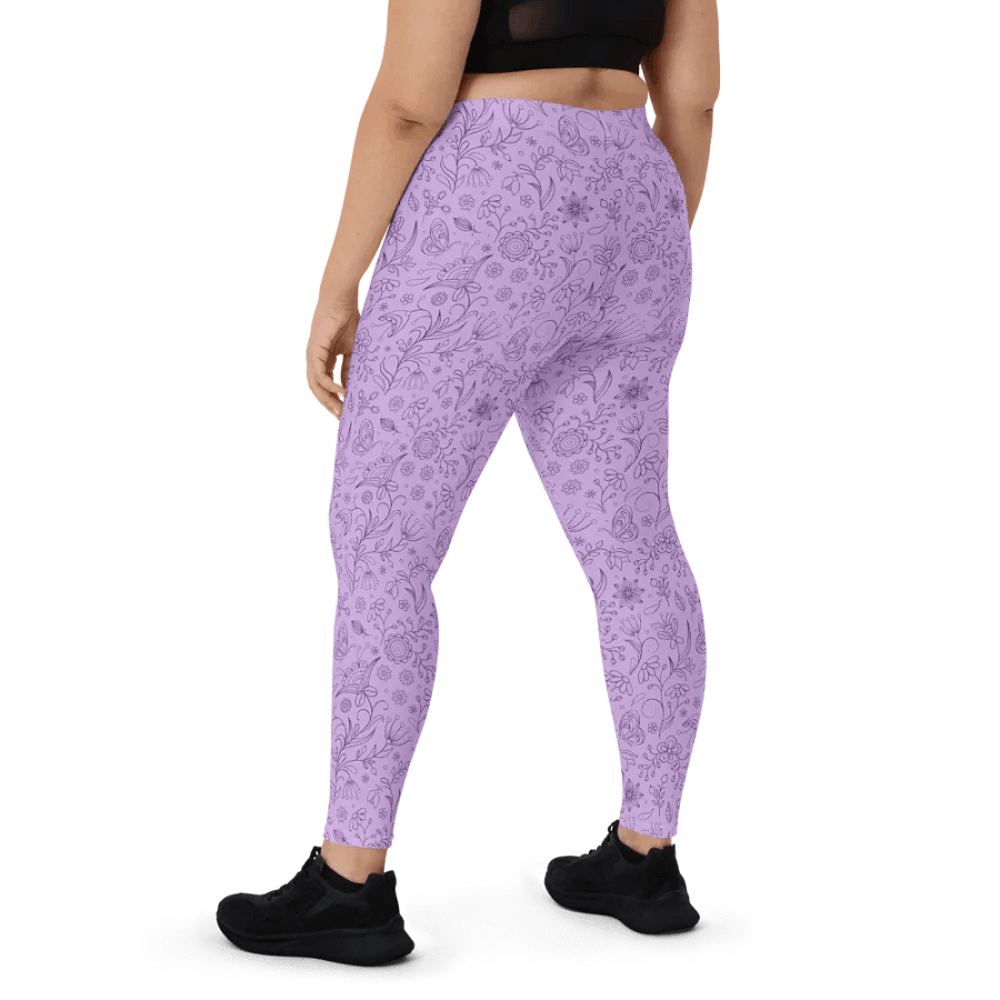 Light Purple Lilac Floral Women's Leggings product image (10)
