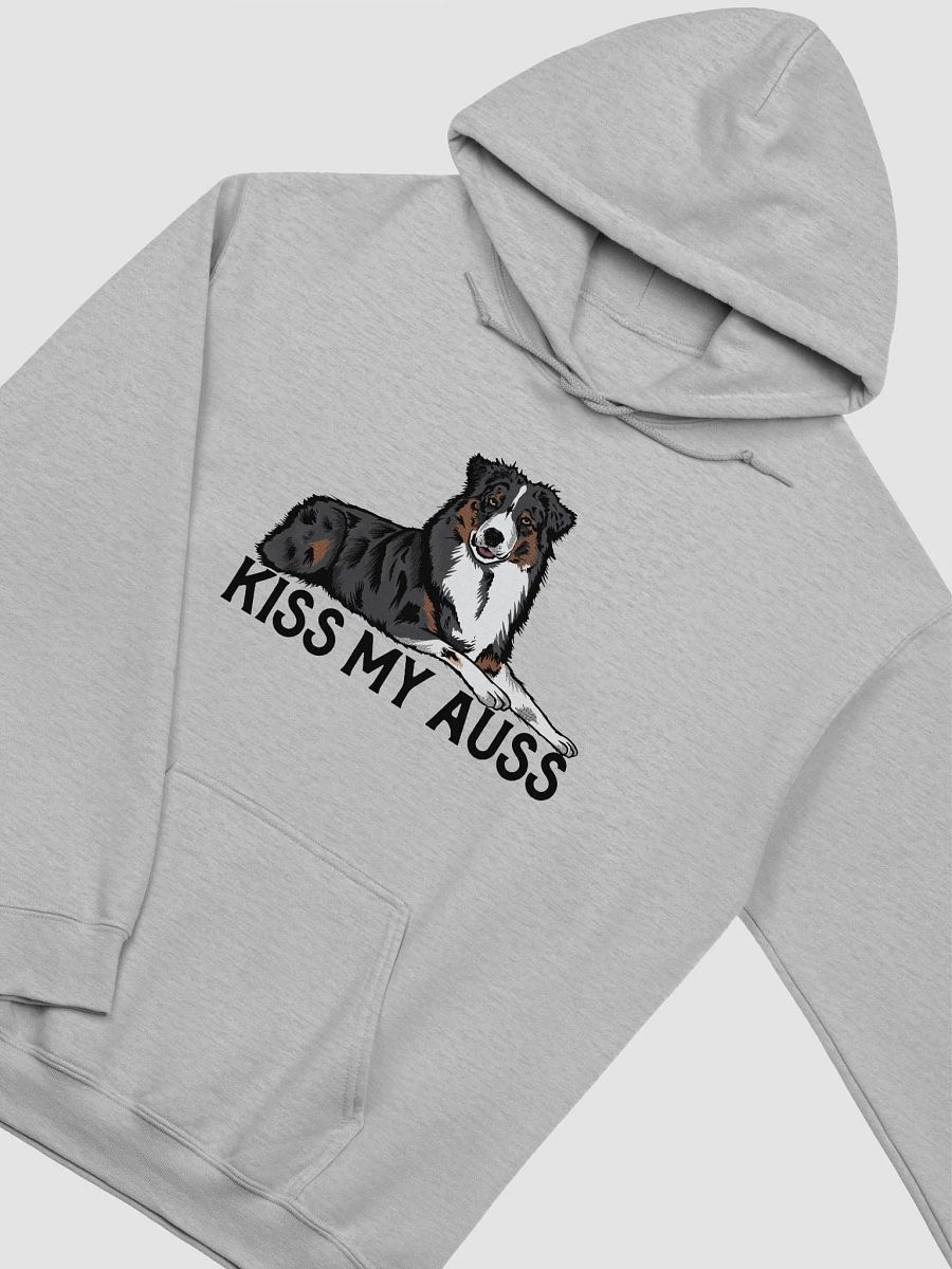 Kiss My Auss Hoodie | Hooded Sweatshirt for Australian Shepherd (Tricolor) Dog Owners product image (23)