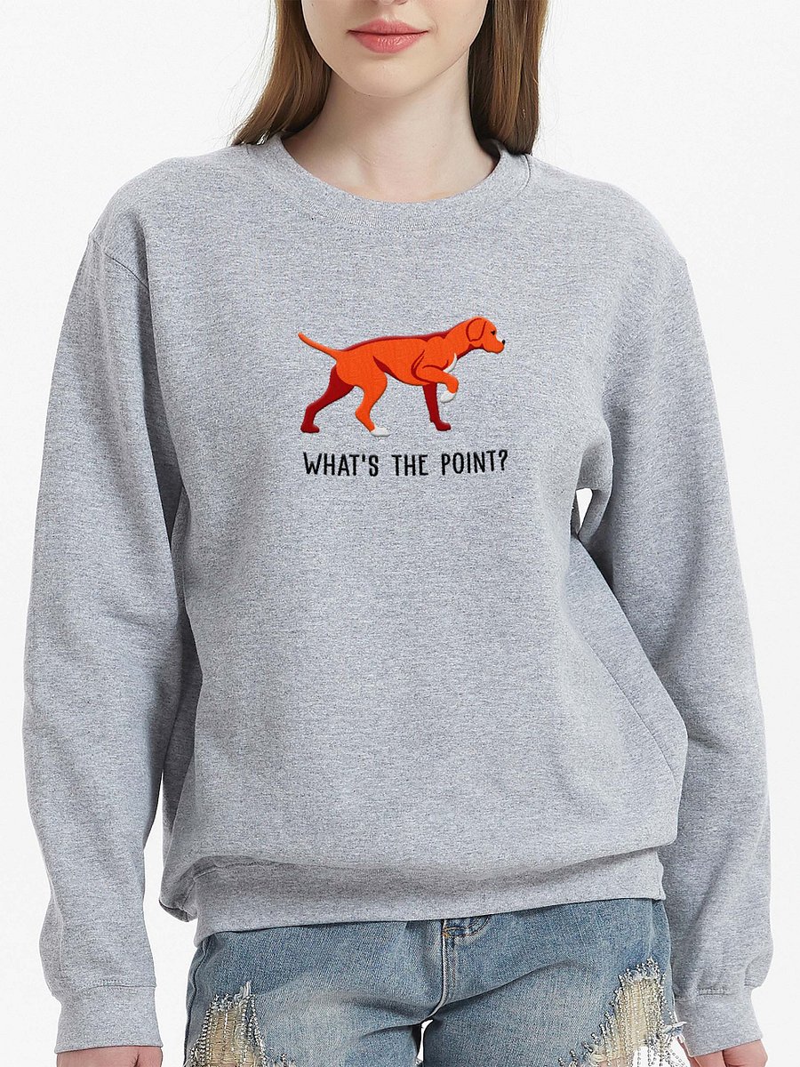 What's the Point? Sweatshirt (Embroidered) of a Portuguese Pointer(Red) product image (2)