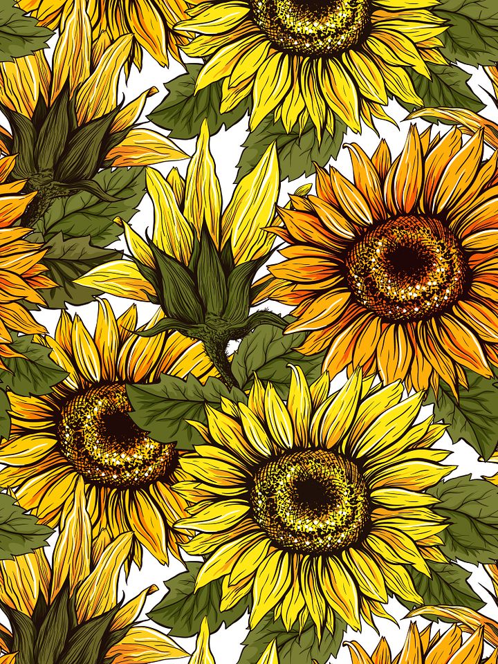 Sunflower Single Seamless Pattern product image (2)