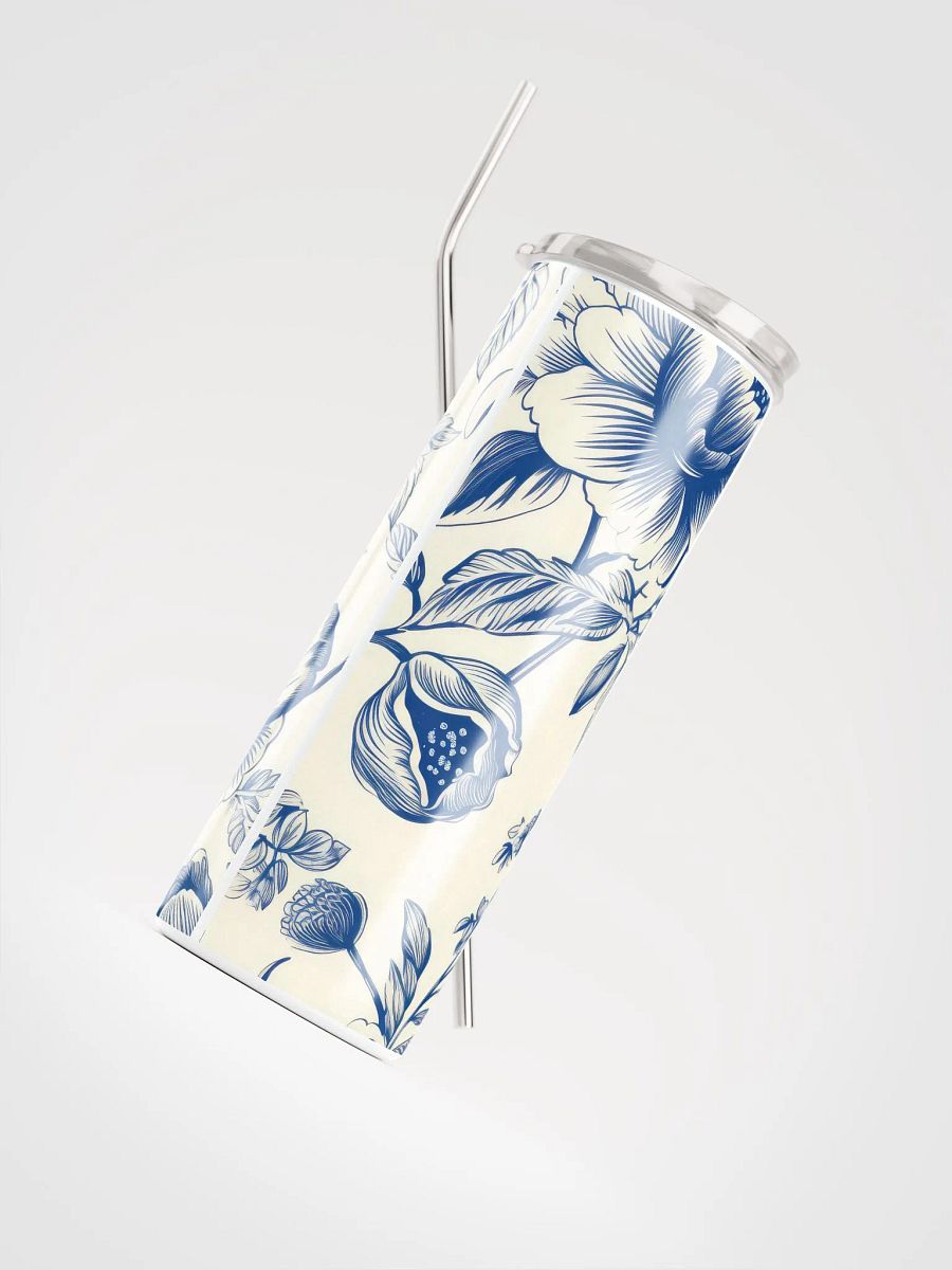 Embrace Tradition with Floral Elegance: Delfts Blue Stainless Steel Tumbler product image (4)