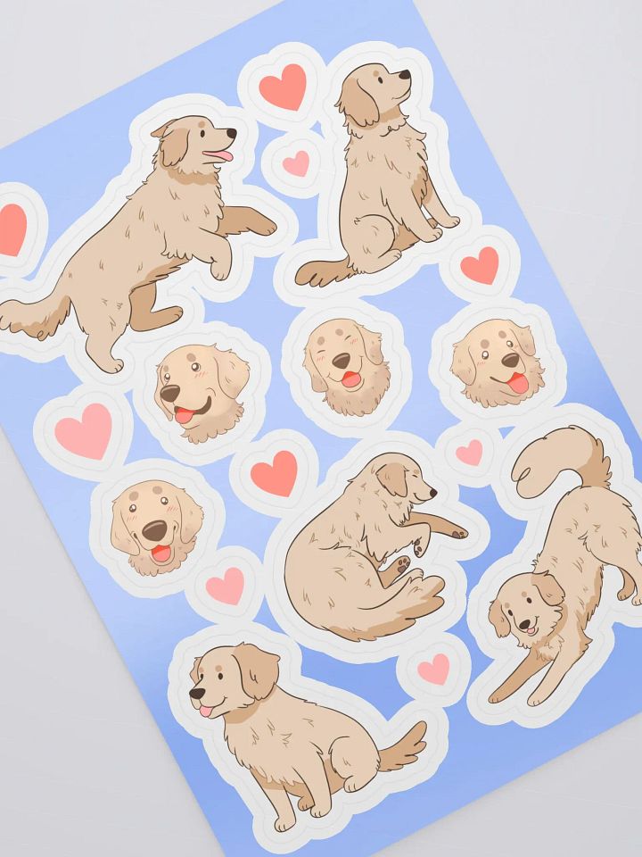 Light Golden Retriever Sticker Sheet product image (2)