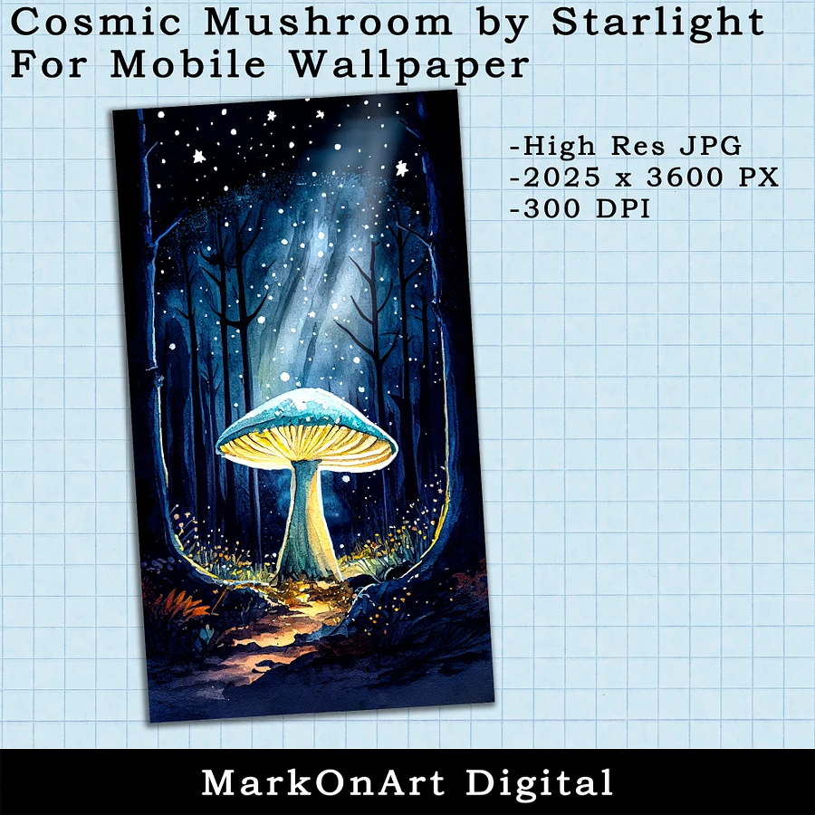 Cosmic Mushroom by Starlight Art For Mobile Phone Wallpaper or Lock Screen | High Res for iPhone or Android Cellphones product image (2)
