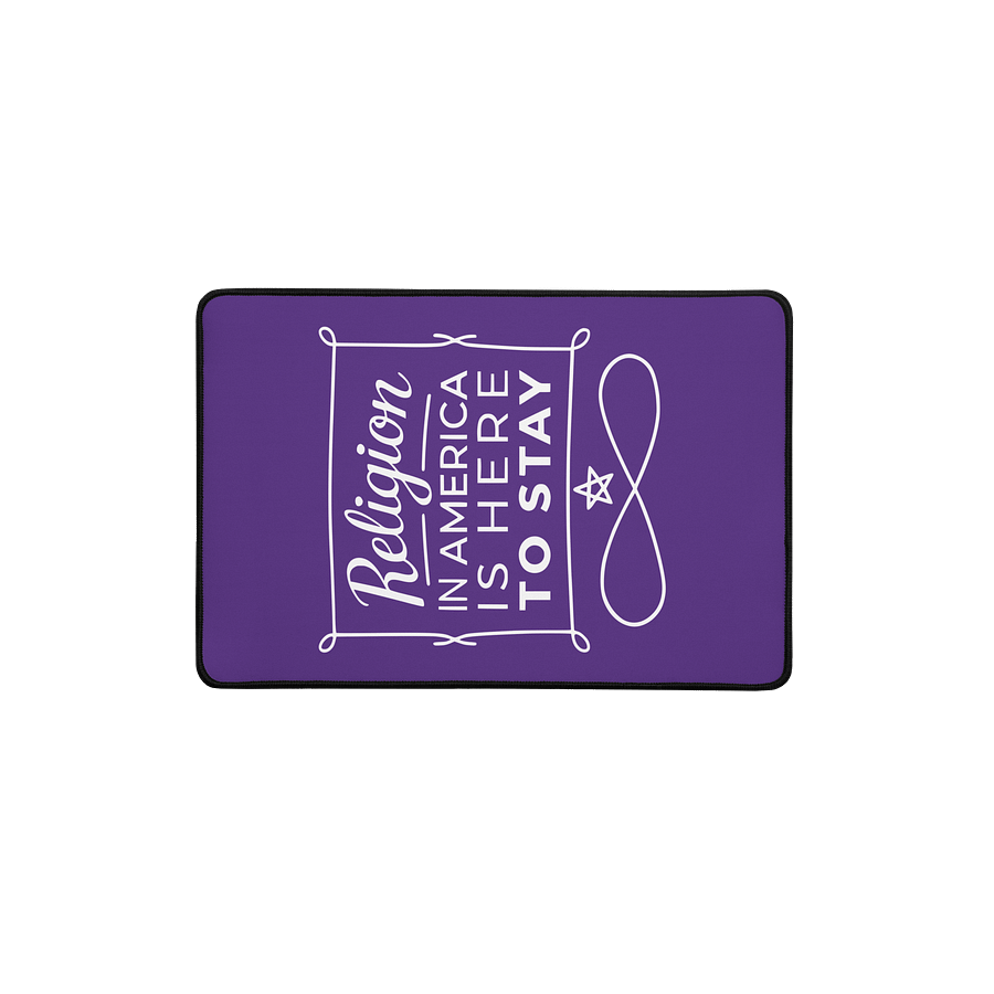 "Religion in America Is Here to Stay" Desk Mat - White on Indigo product image (1)