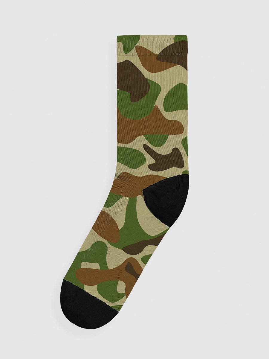 Woodland Green Army Camouflage Military Camo Pattern Premium Crew Socks product image (1)
