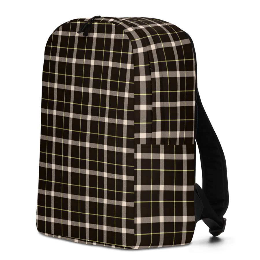 Brown Tartan, Dark Academia Chocolate Brown Backpack product image (2)