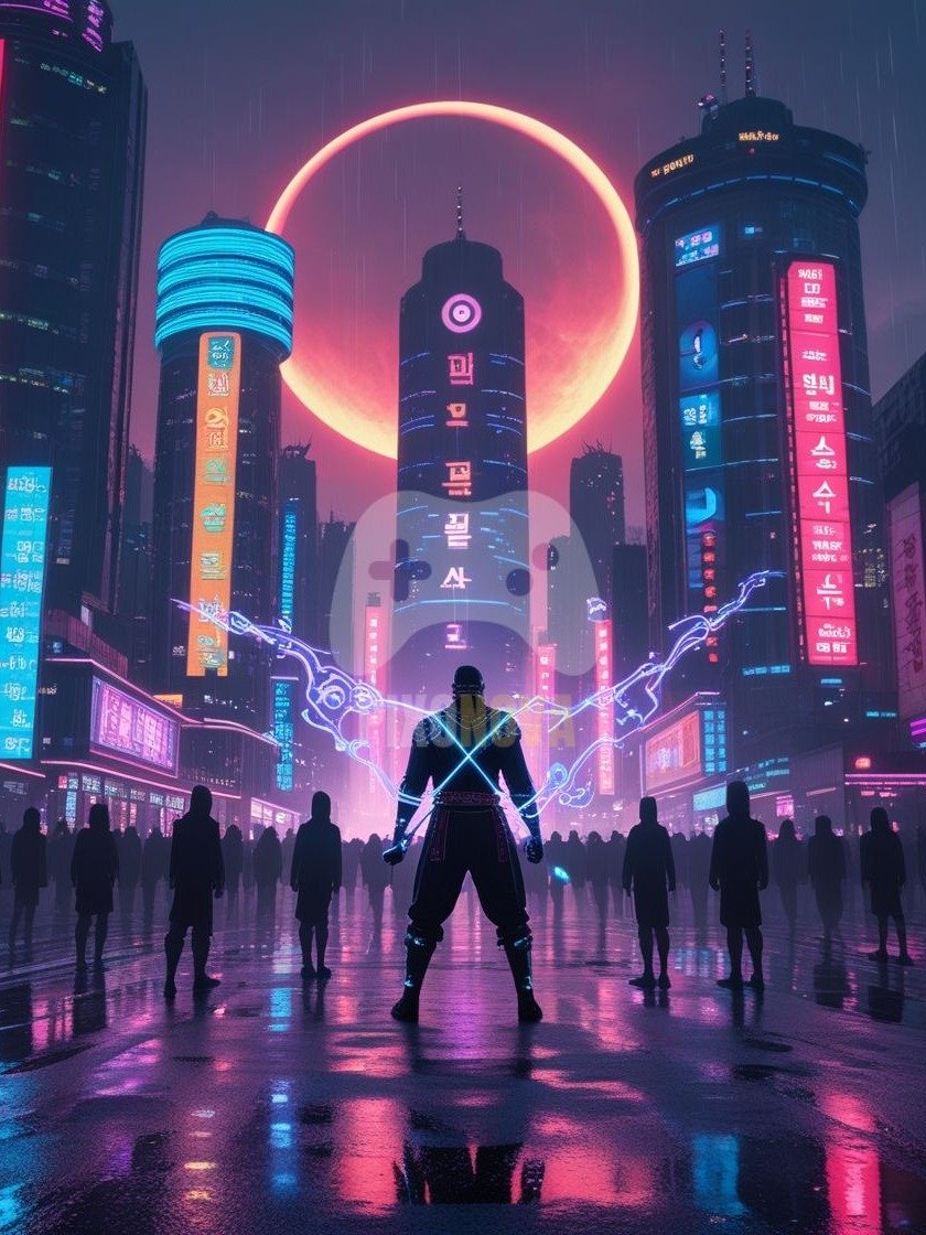 Eclipse Over Arcade City | Square Digital Art Set (1120 x 1120 px, PNG + PDF) product image (4)