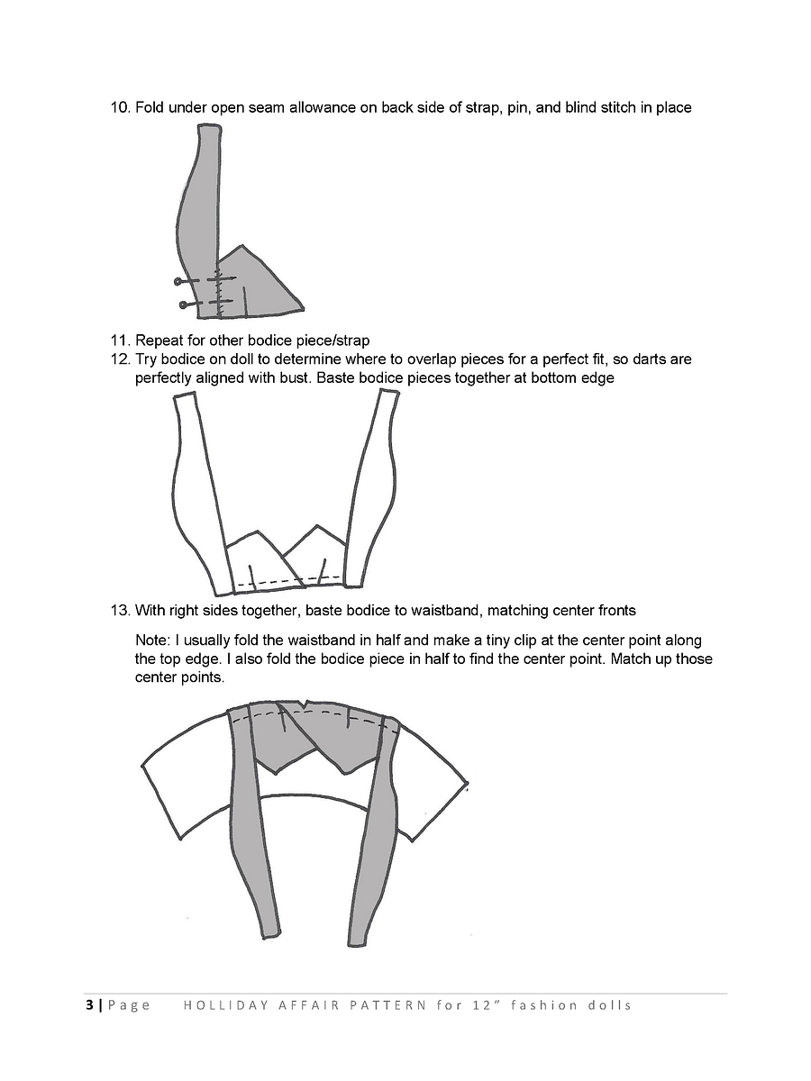 Holliday Affair sewing pattern for 12" fashion dolls product image (3)