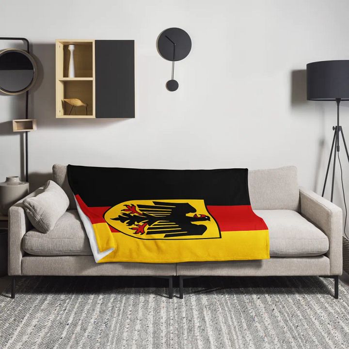 "Germany" Eagle Emblem German Flag Throw Blanket product image (1)