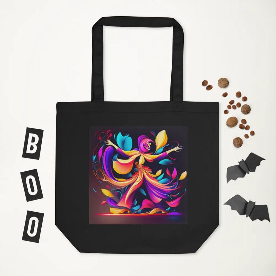 Unleash Your Inner Artist: Eco-Friendly Tote Bag with a Dancing Floral Symphony product image (5)