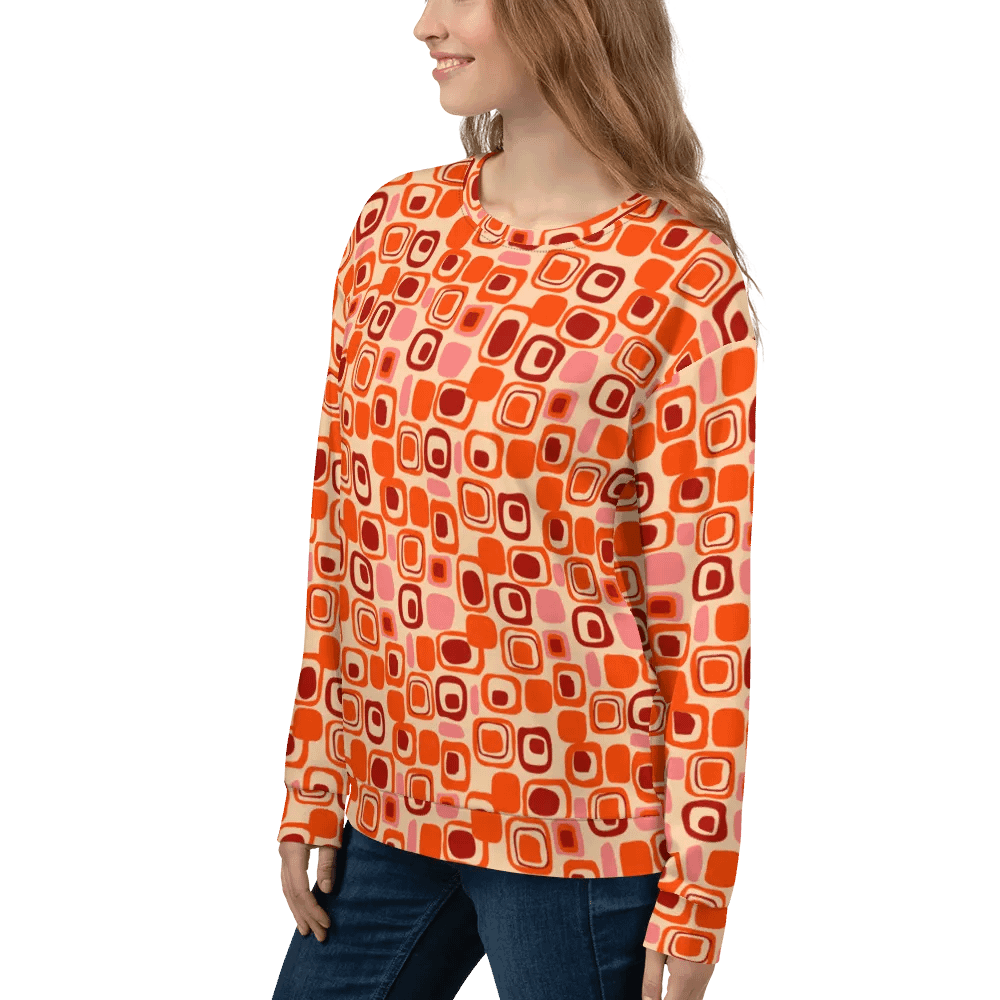 Mid-Century Pattern Orange Sweatshirt product image (5)
