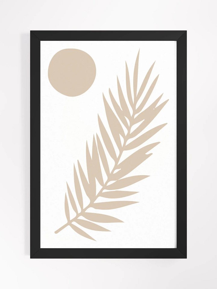 Beige Palm Leaf Circular Framed Poster product image (3)
