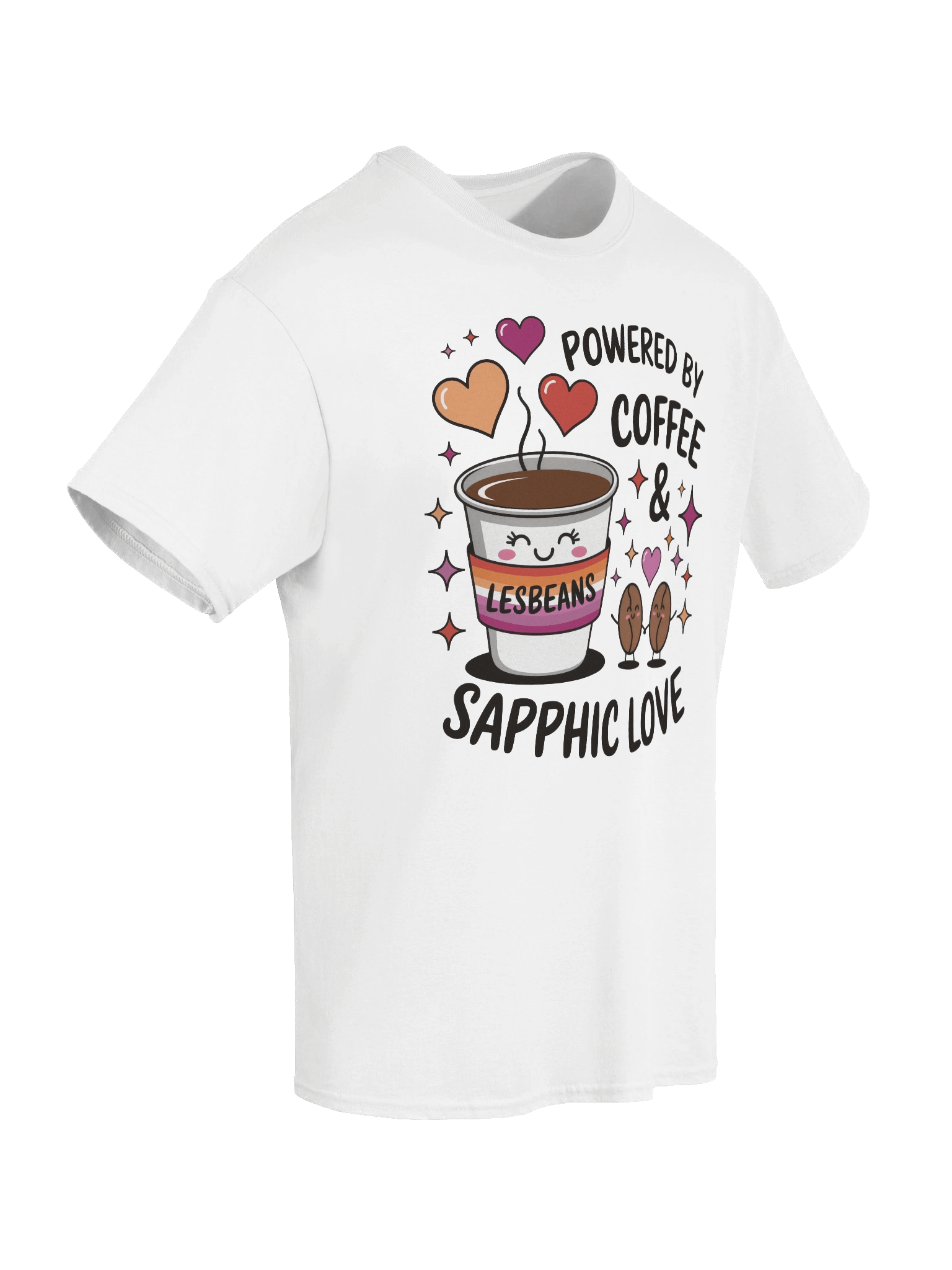 Lesbeans Sapphic Coffee Unisex Heavyweight Graphic T-shirt product image (2)
