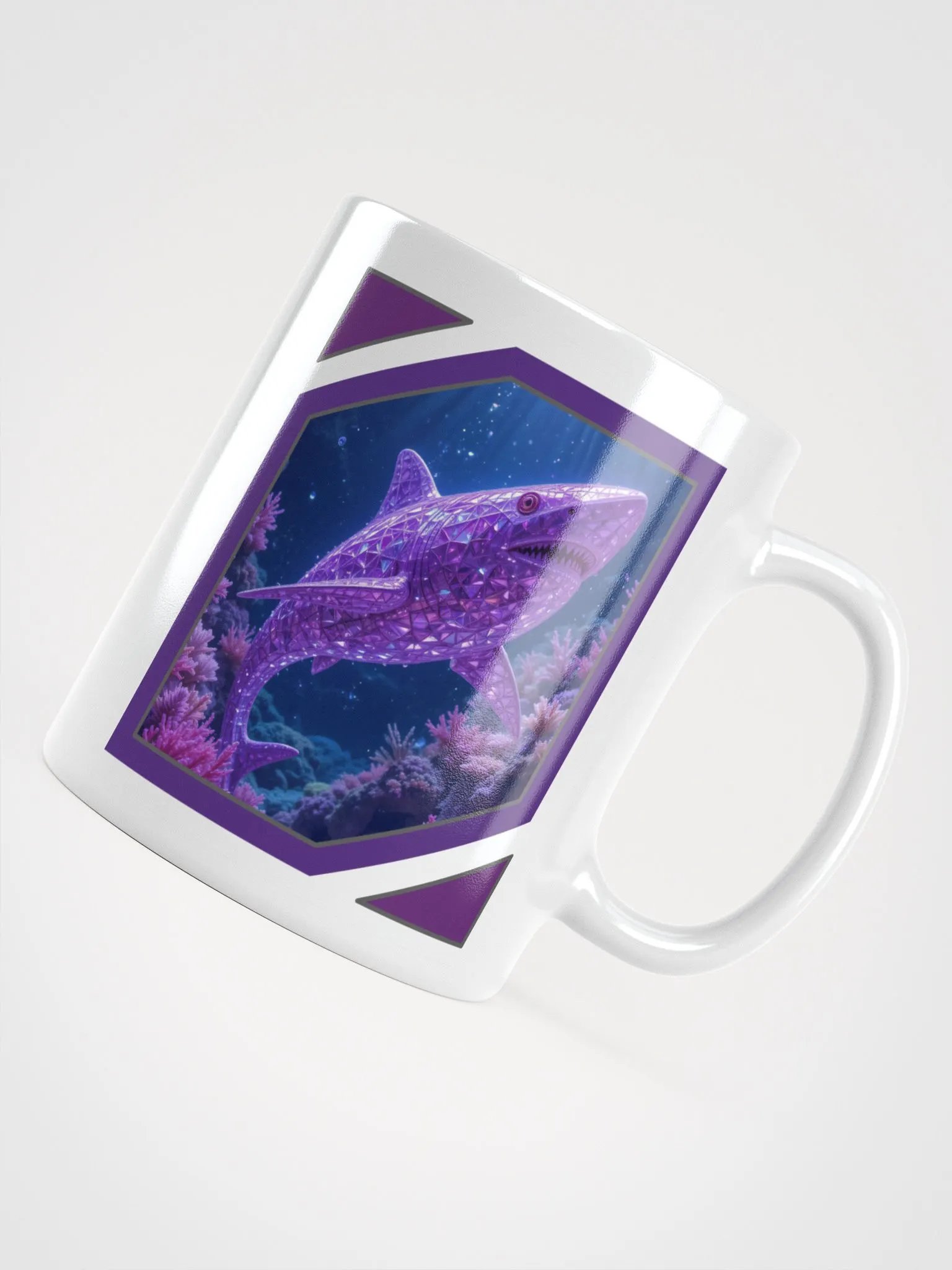 Glossy Mug: Amethyst Shark product image (4)