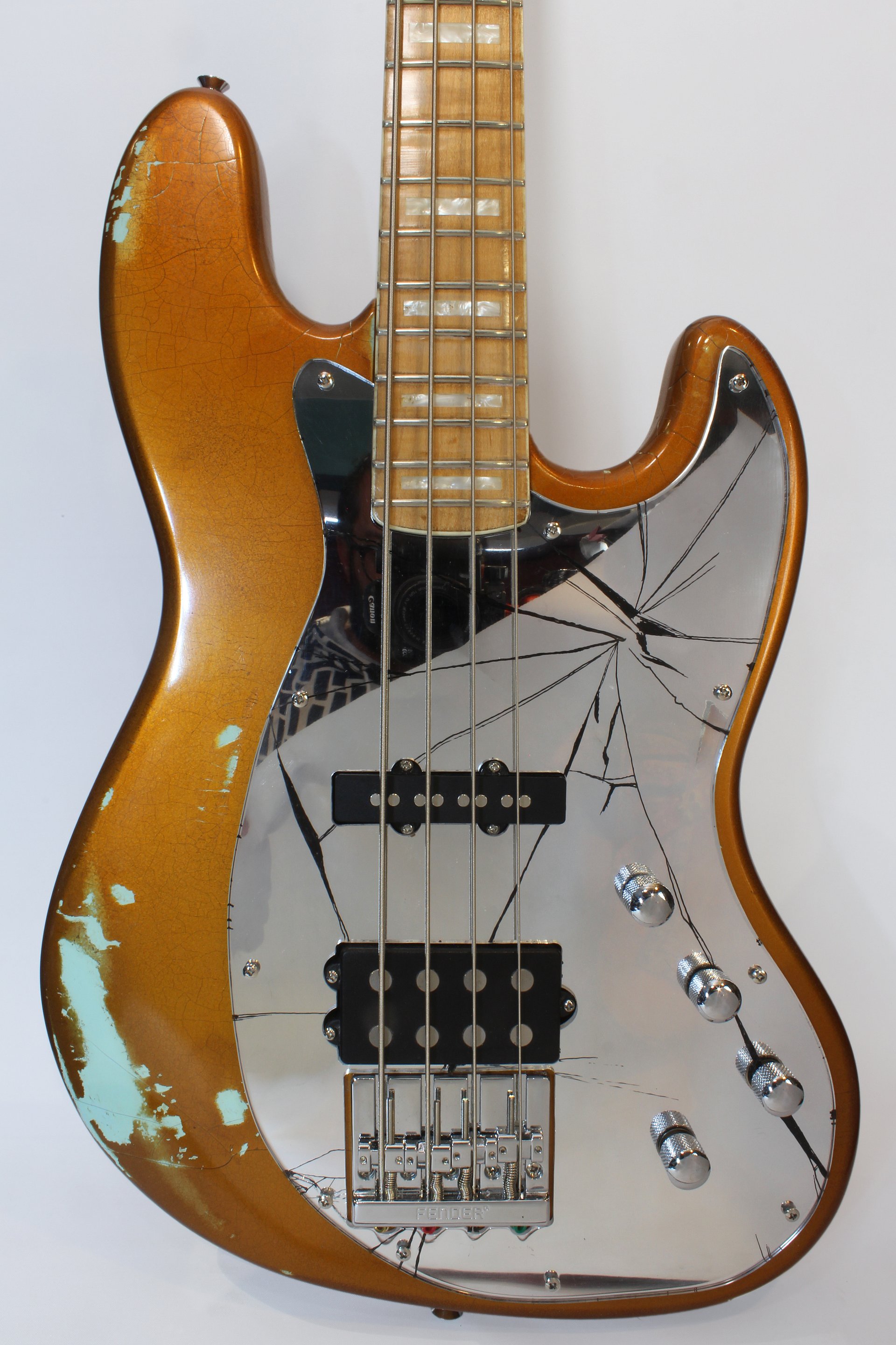 Shattered Relic Gold Top Bass – A Unique Upcycled Masterpiece product image (1)