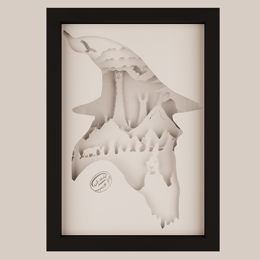 Lord Of The Rings Hexagon-Rectangle LightBox Template 2 in 1 - PDF PNG SVG dXF +Video product image (6)