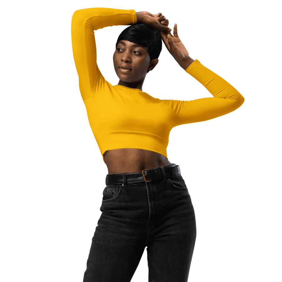 Plain Color Amber Long Sleeve Crop Top product image (1)