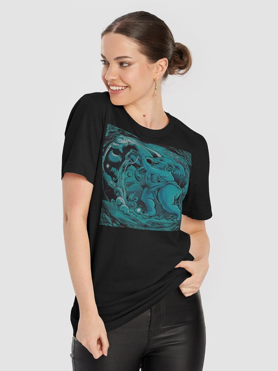 Exclusive Unisex Aquarius Zodiac T-Shirt - Ethereal Water Bearer with Celestial Waves product image (9)