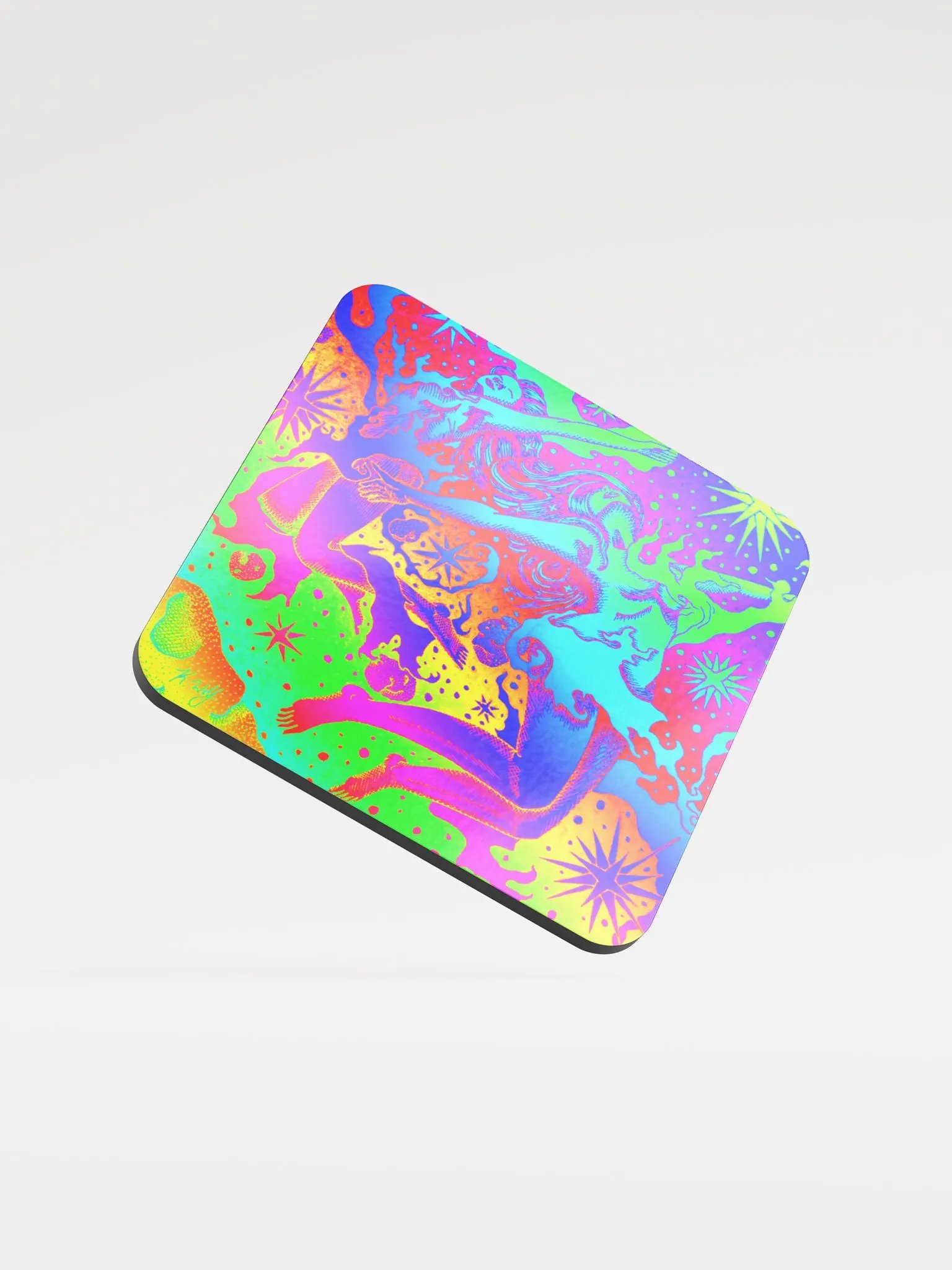 Limited edition Full Rainbow Gemini Zodiac coaster product image (1)