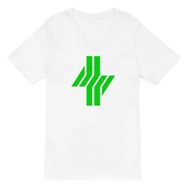 Cowbolt, White V-Neck T-shirt With Large Print product image (1)