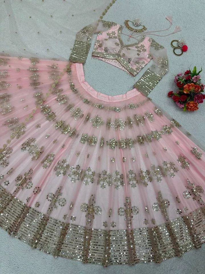 Reception Wear Heavy Butterfly Net Lehenga Choli With Dupatta For Women And Girl product image (4)