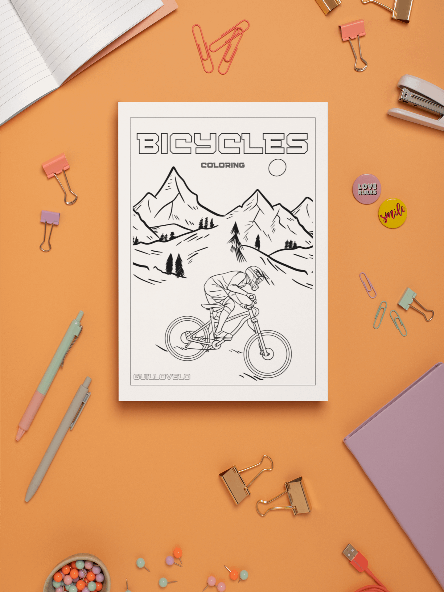 FREE PRINTABLE BICYCLE COLORING PAGE product image (3)