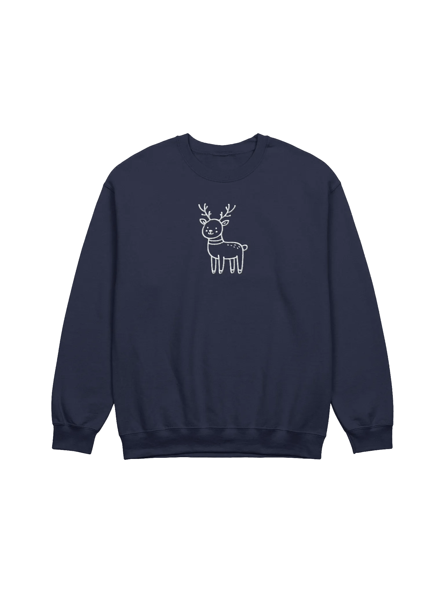 Embroidered Reindeer III Midweight Unisex Crewneck Sweatshirt product image (1)