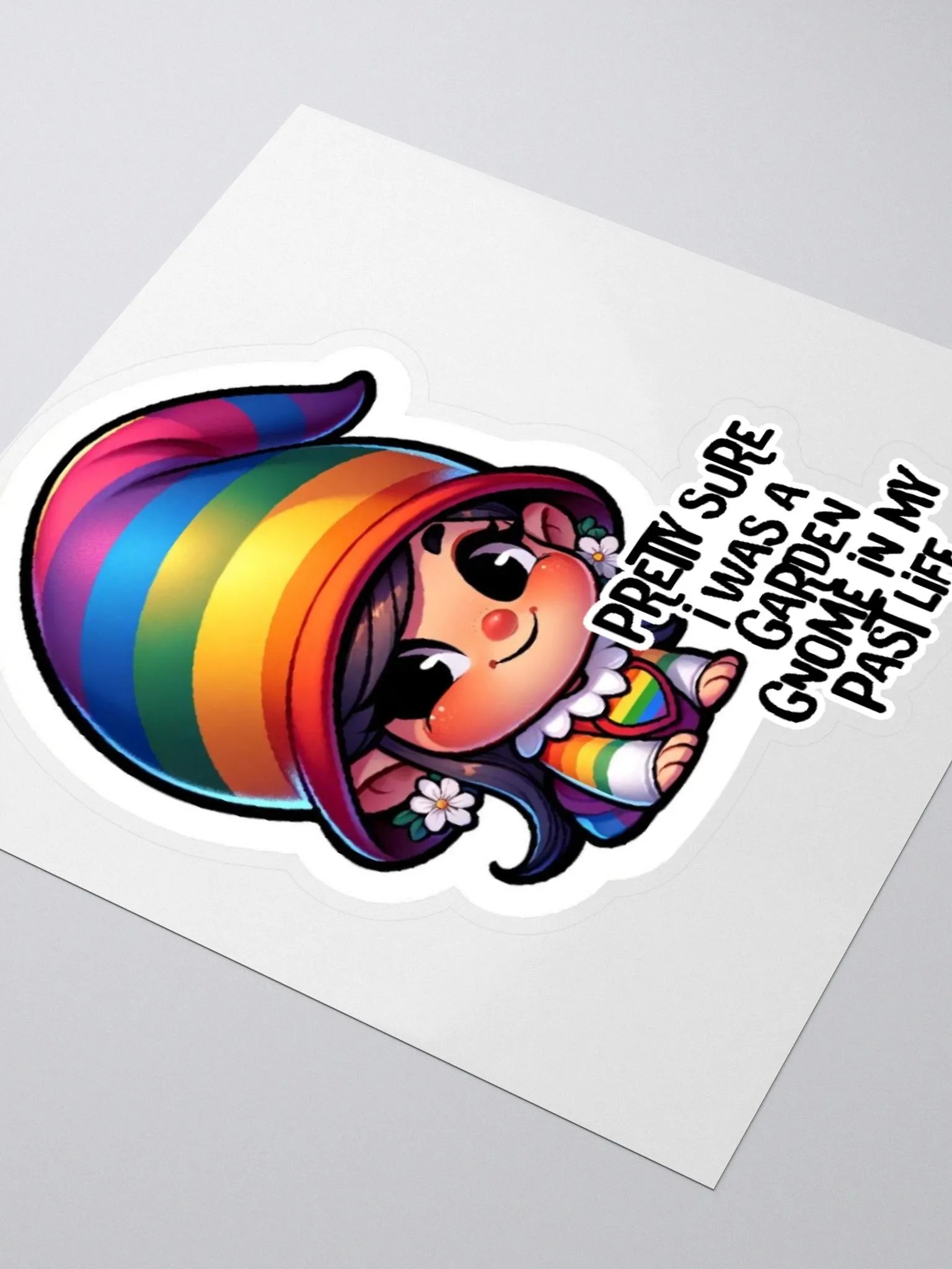 Garden Gnome Rainbow Sticker-LQBTQ Sticker product image (7)
