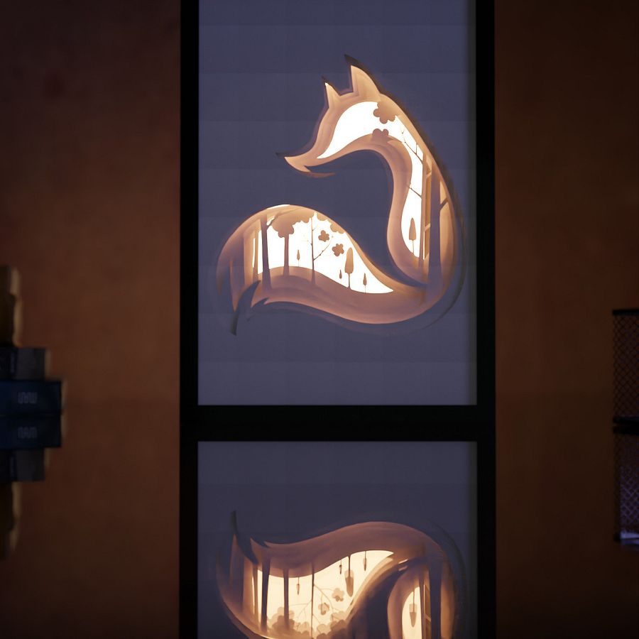 Fox Spirit Lightbox template - PDF PNG SVG DXF + Video product image (6)