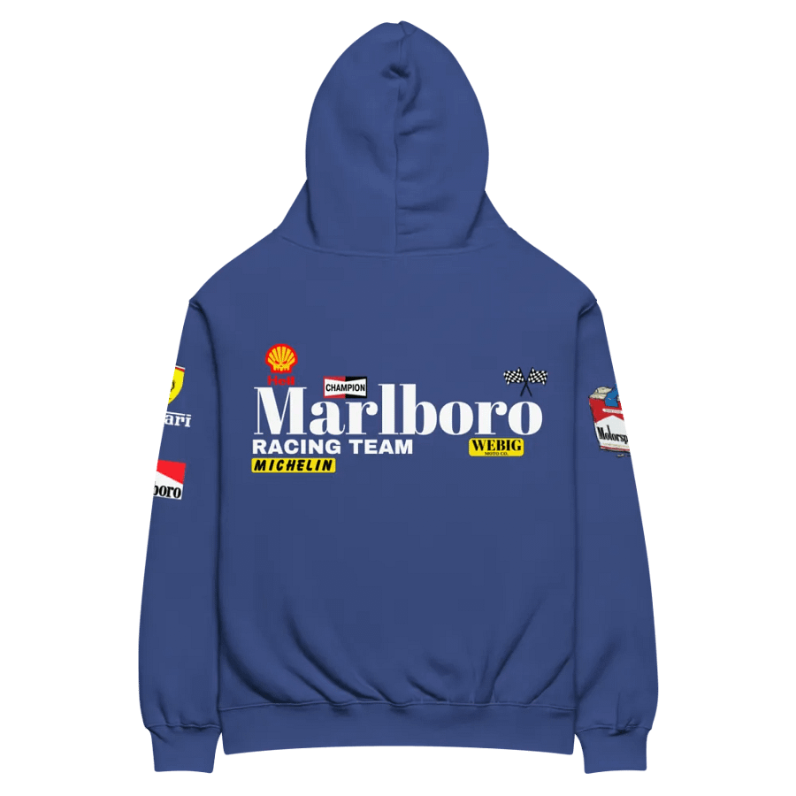 FERRARI MARLBORO Logo Unisex Oversized Blue Hoodie product image (5)