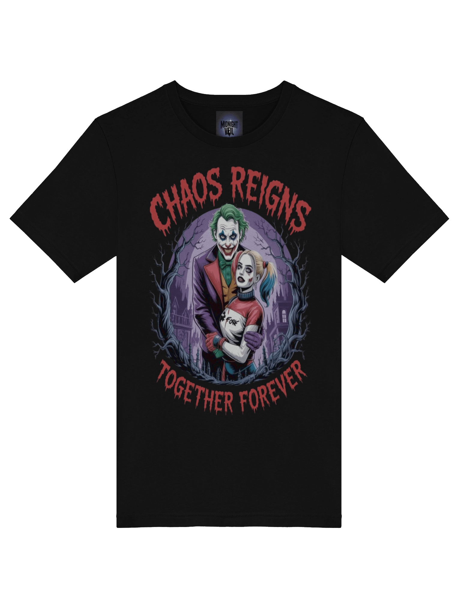 Chaos Reigns: Joker and Harley Quinn's Eternal Embrace Graphic Tee product image (7)