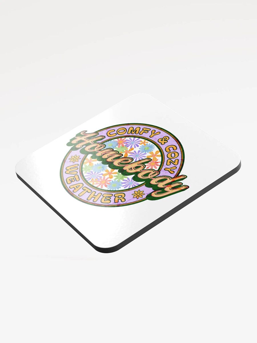 Homebody Comfy And Cozy Weather Floral Glossed Cork Coaster product image (3)