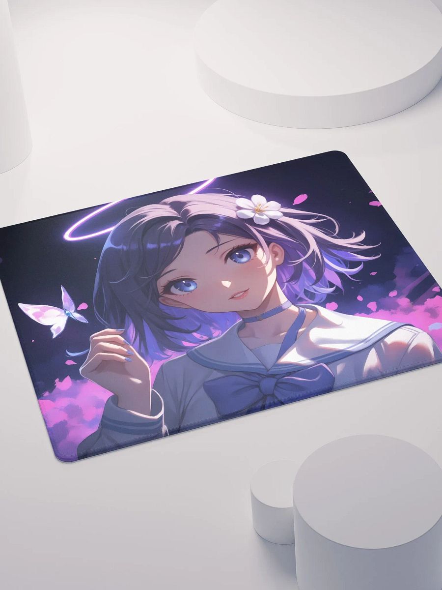 Cute Anime girl with a butterfly gaming mouse pad product image (4)