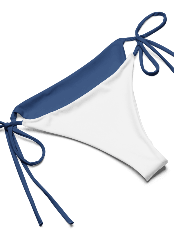Blue Low Rise Cheeky String Bikini With Flowers product image (11)
