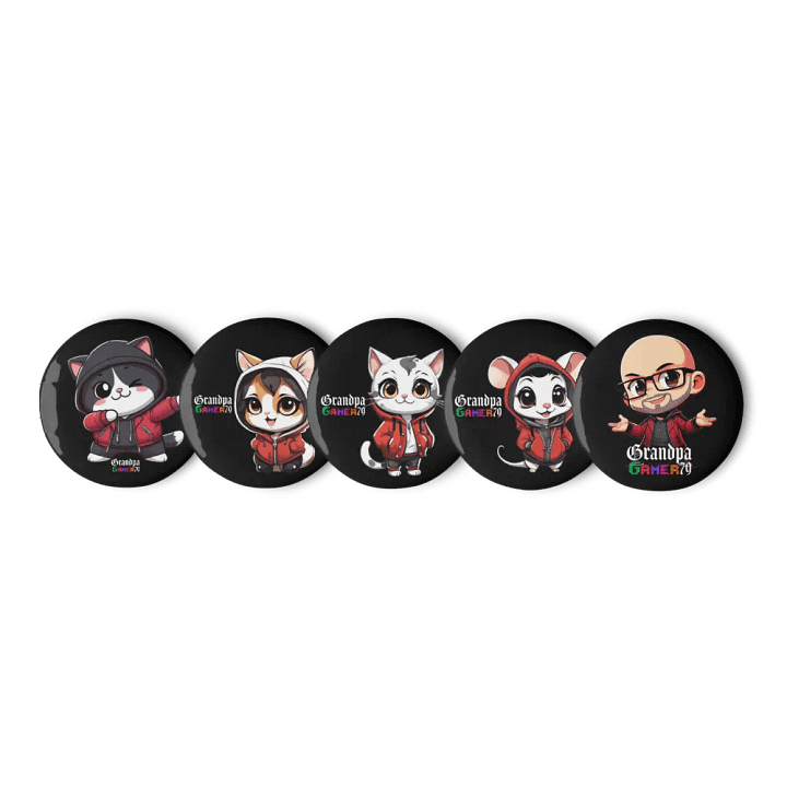Pixelated Gamer Family Pin Buttons Set product image (1)