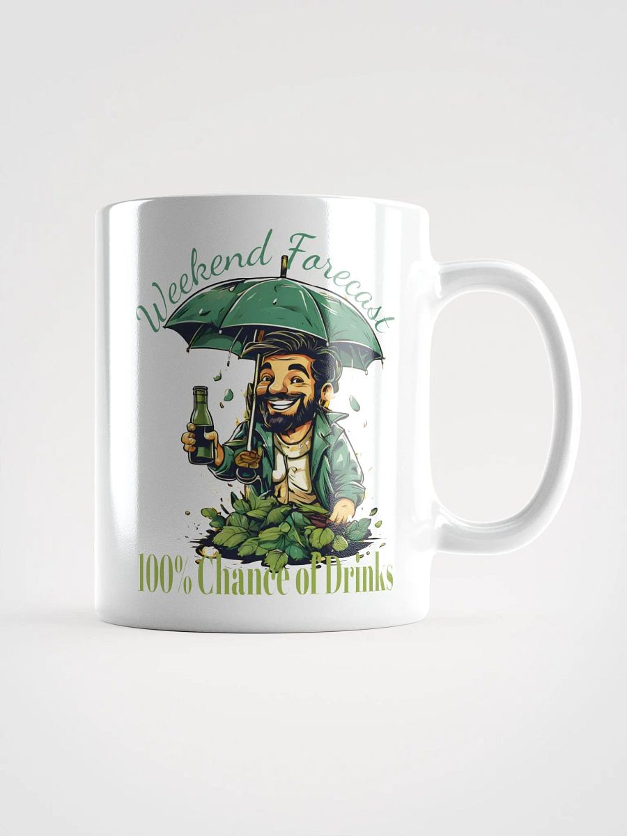 Weekend Forecast: 100% Chance of Drinks Funny White Glossy Mug | Wine Lover's Gift | Humorous Mug for Fun Weekends product image (1)