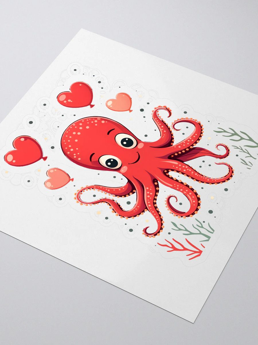 Cheerful Octopus-Hearts Balloons Stickers product image (3)