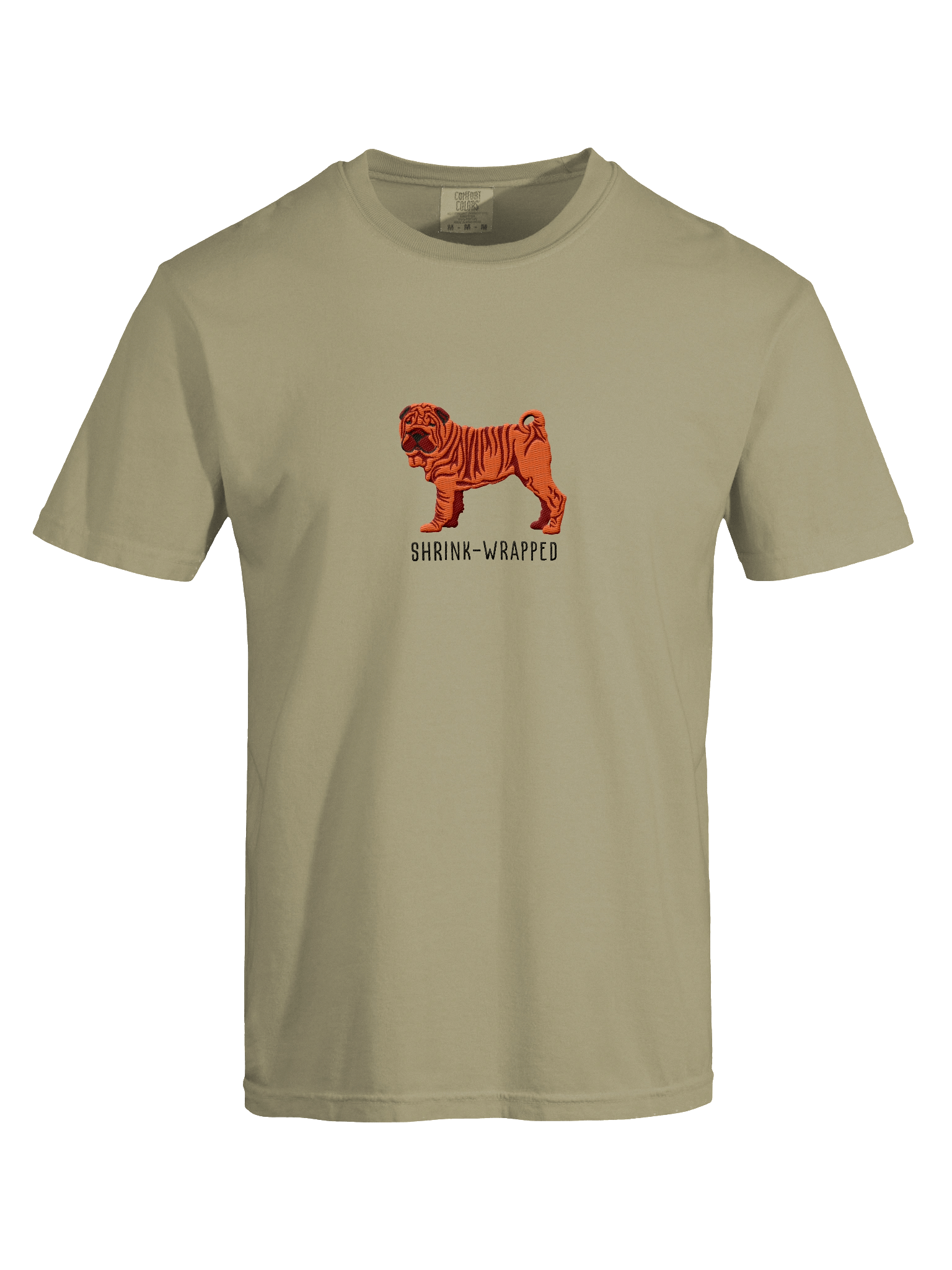 Shrink-Wrapped T-Shirt(Embroidered) of a Chinese Shar-Pei(Red) product image (39)
